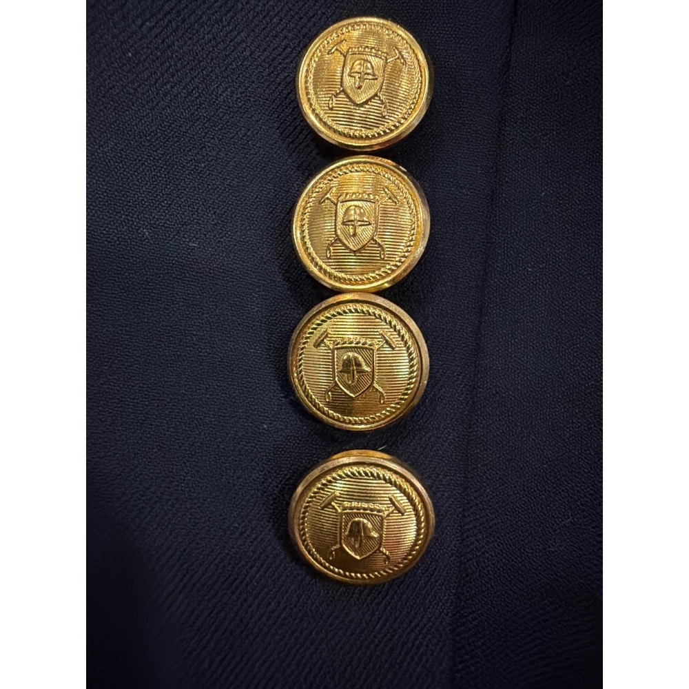 Lauren Ralph Lauren Mens Navy Blue 100% Wool Gold Button Blazer 46 R - Picture 6 of 8